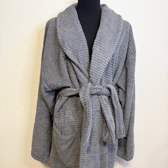 OPH Ozan Premium Home Dark Grey Sorano Turkish Cotton Bathrobe Robe - L /XL - Picture 7 of 10